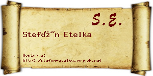 Stefán Etelka névjegykártya