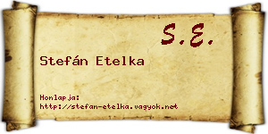 Stefán Etelka névjegykártya